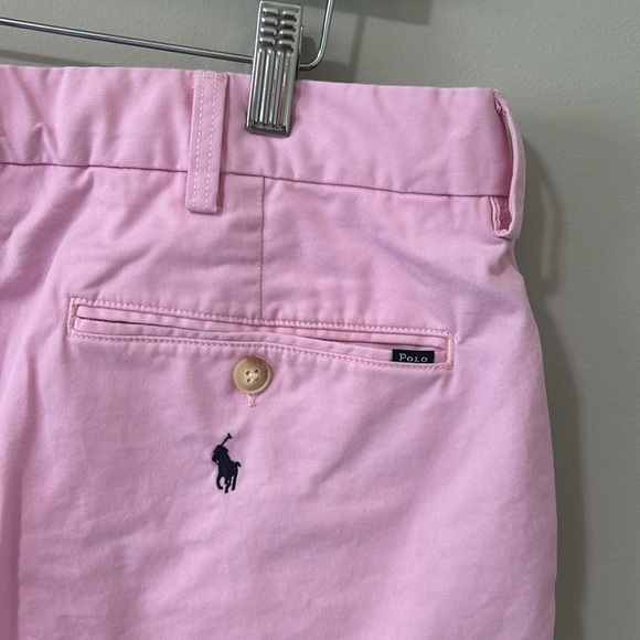 RALPH LAUREN Polo Men’s Tyler Shorts Stretch Pink All Over Navy Pony Chino Sz 36 - Picture 6 of 11